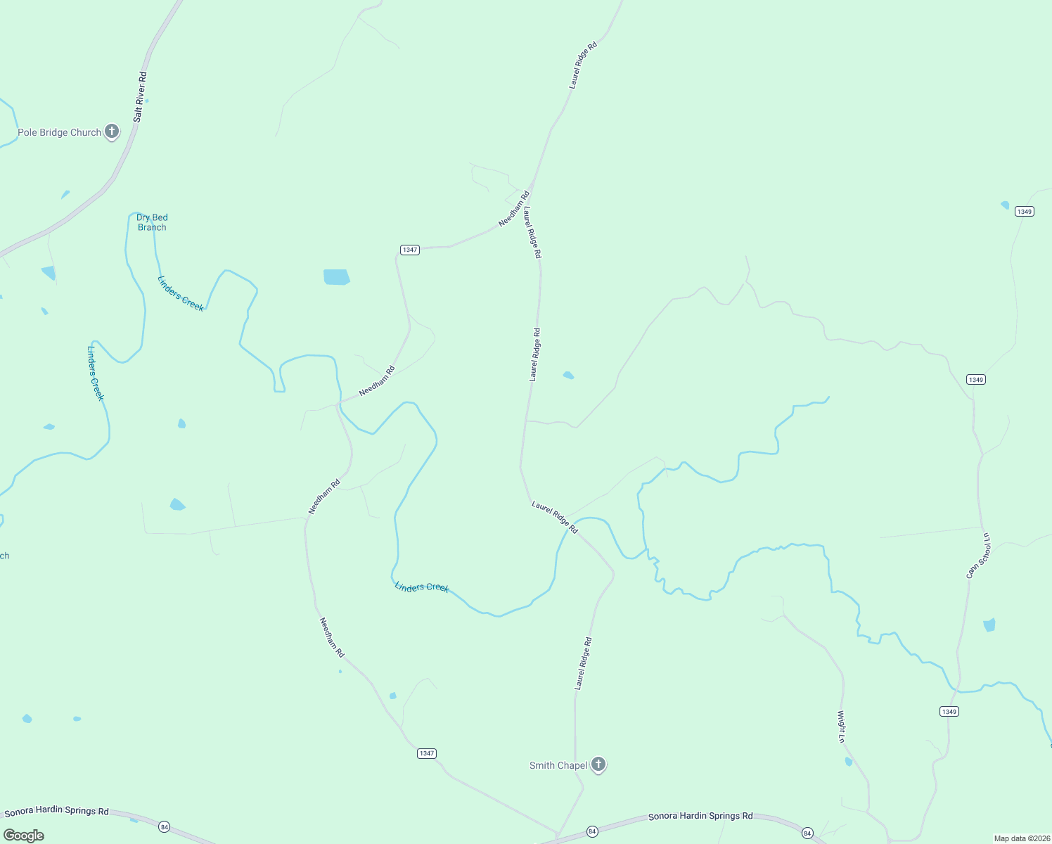 map of restaurants, bars, coffee shops, grocery stores, and more near 1300-1574 Laurel Ridge Road in Hardin