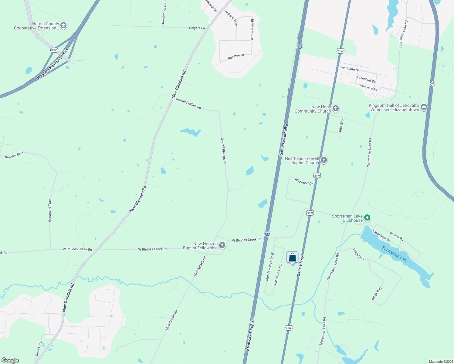 map of restaurants, bars, coffee shops, grocery stores, and more near 898 Overall Phillips Rd in Elizabethtown