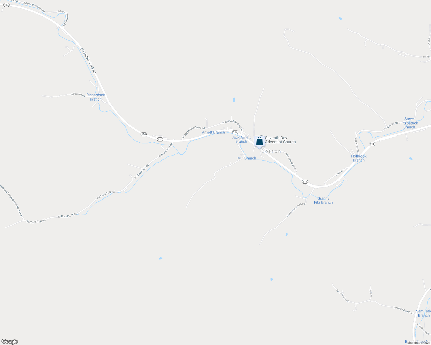 map of restaurants, bars, coffee shops, grocery stores, and more near Mill Branch Road in Prestonsburg