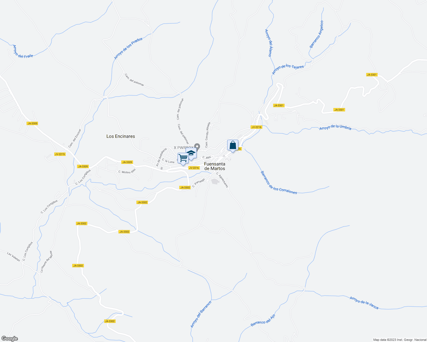 map of restaurants, bars, coffee shops, grocery stores, and more near 8 Calle Vadera in Fuensanta de Martos