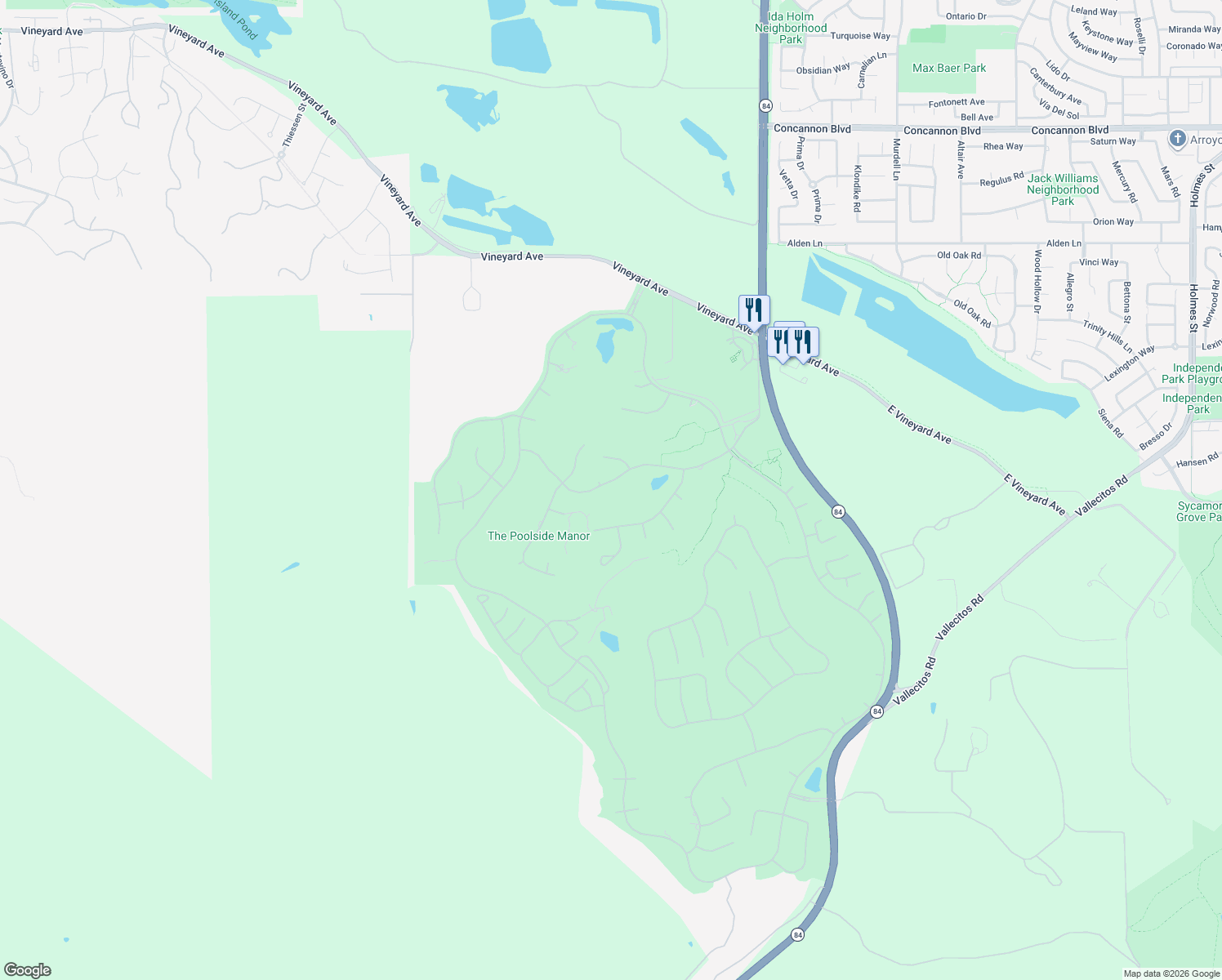 map of restaurants, bars, coffee shops, grocery stores, and more near 1188 Piemonte Dr in Pleasanton