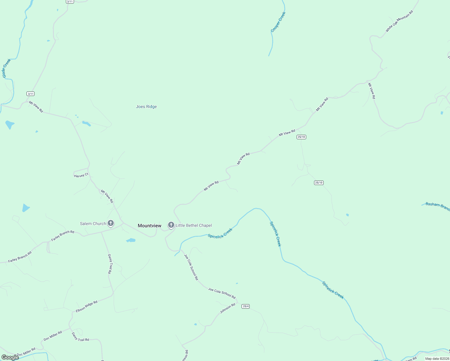 map of restaurants, bars, coffee shops, grocery stores, and more near 1958 County Route 25 in Cool Ridge