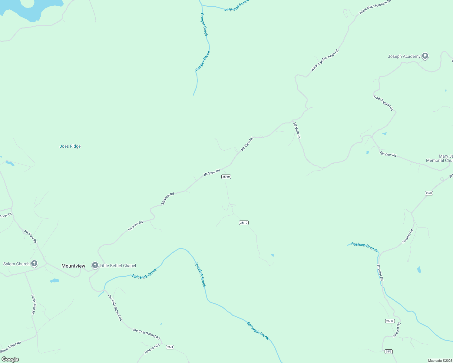 map of restaurants, bars, coffee shops, grocery stores, and more near 2277 Mountain View Road in White Oak