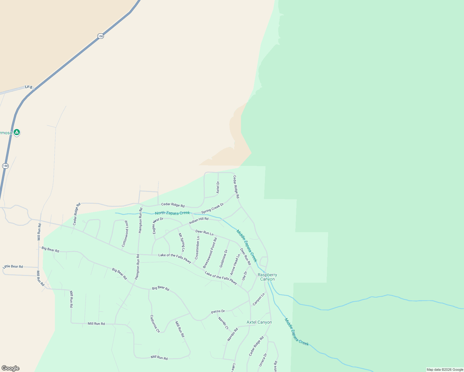 map of restaurants, bars, coffee shops, grocery stores, and more near 343-499 Cedar Ridge Road in Alamosa