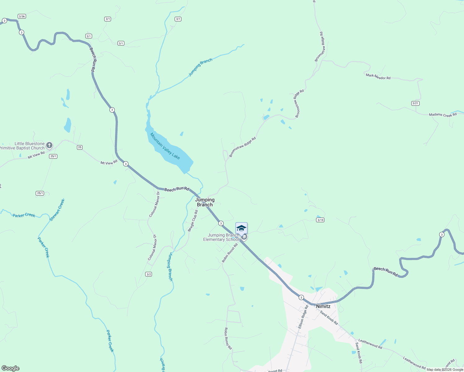 map of restaurants, bars, coffee shops, grocery stores, and more near 188 Broomstraw Ridge Road in Hinton