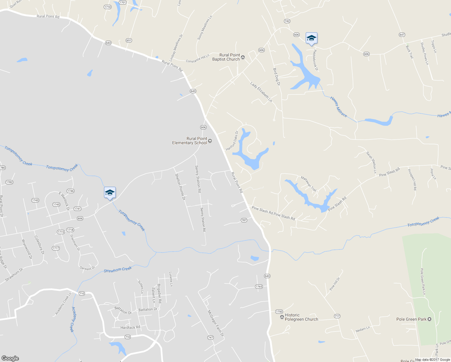 map of restaurants, bars, coffee shops, grocery stores, and more near 9309 Butternut Lane in Mechanicsville