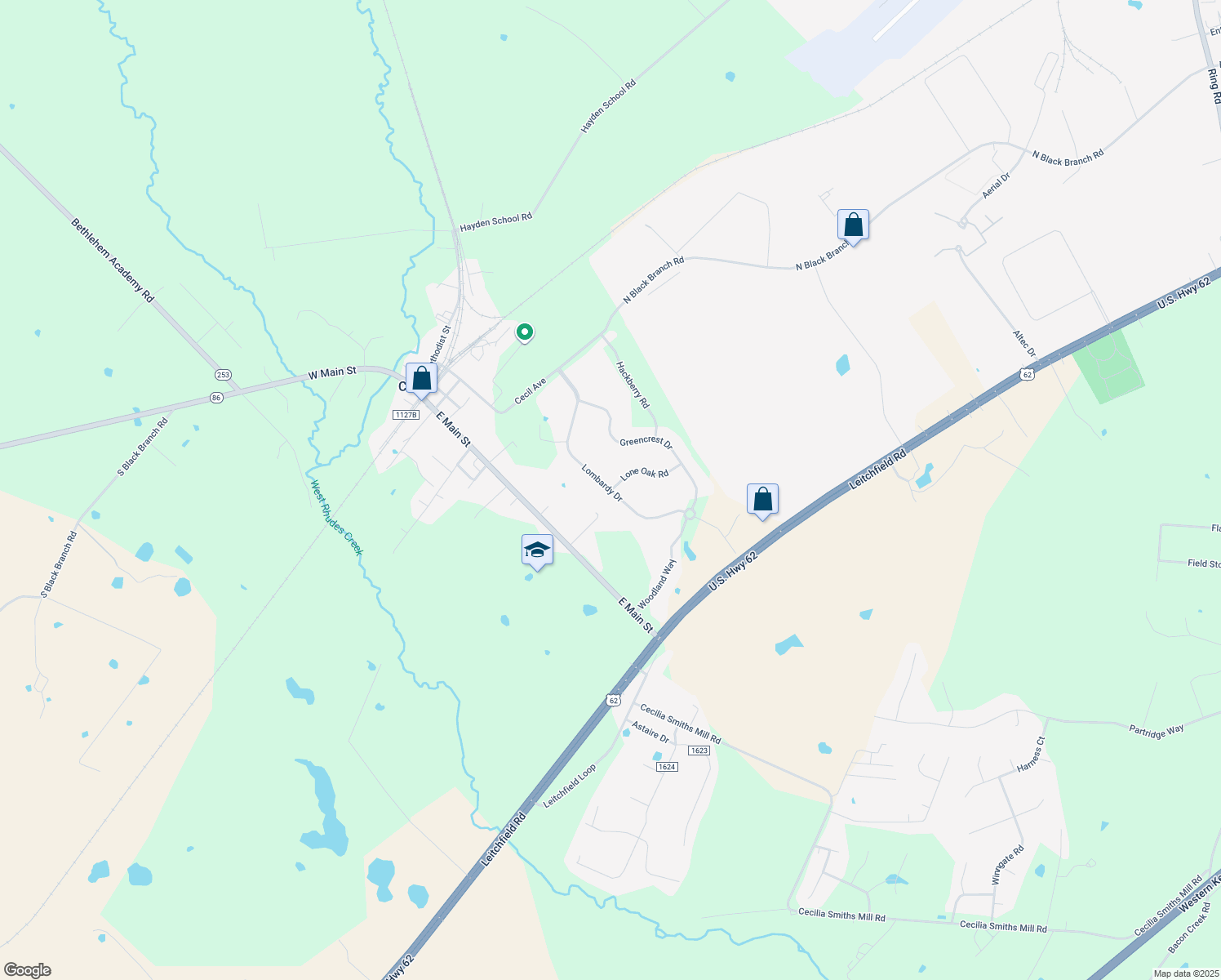 map of restaurants, bars, coffee shops, grocery stores, and more near 420 Lombardy Dr in Cecilia