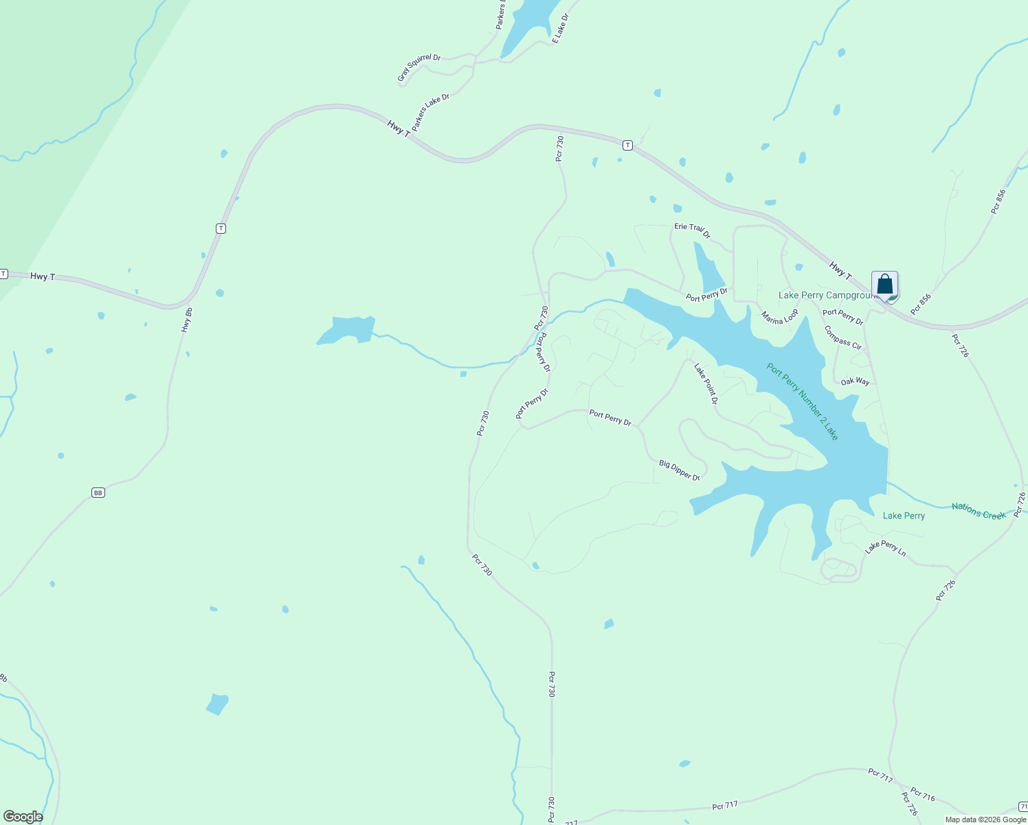 map of restaurants, bars, coffee shops, grocery stores, and more near 5044 Port Perry Drive in Perryville