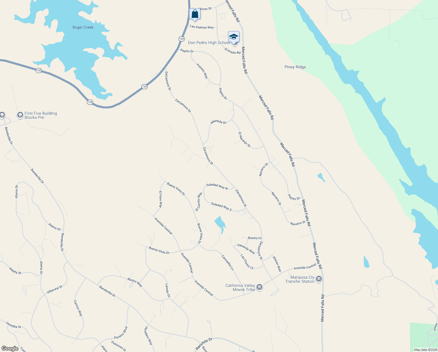 map of restaurants, bars, coffee shops, grocery stores, and more near 5182 Fuentes De Flores in La Grange