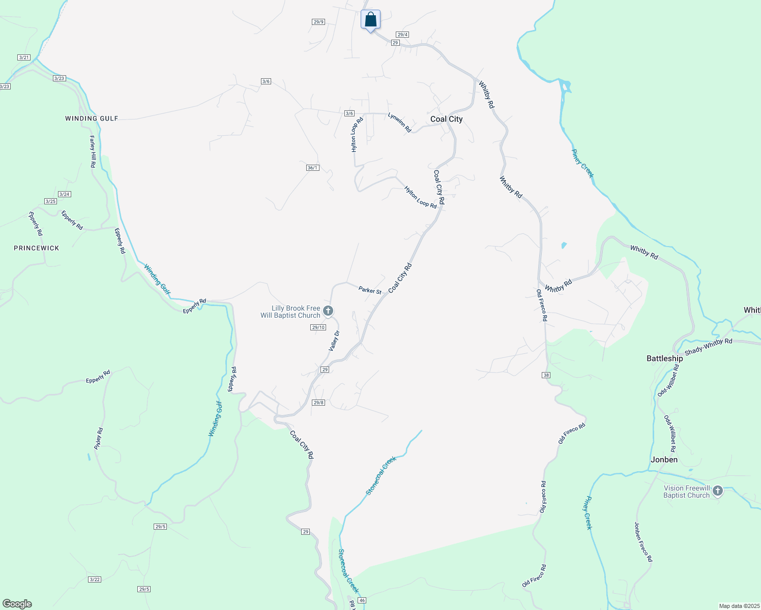 map of restaurants, bars, coffee shops, grocery stores, and more near 2873 Coal City Road in Coal City