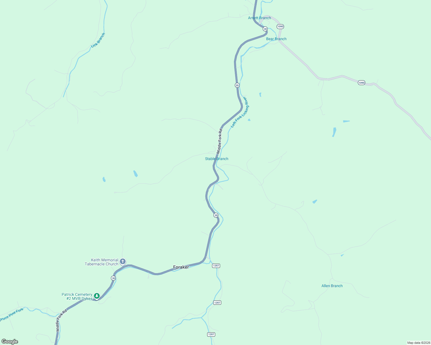 map of restaurants, bars, coffee shops, grocery stores, and more near Middle Fork Road in Jackson
