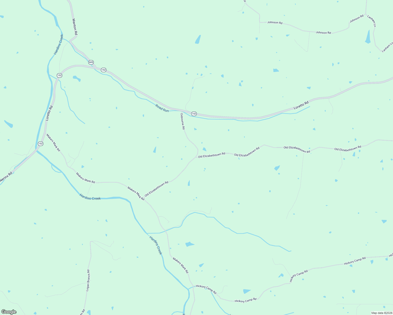 map of restaurants, bars, coffee shops, grocery stores, and more near 3412 Old Elizabethtown Road in Springfield