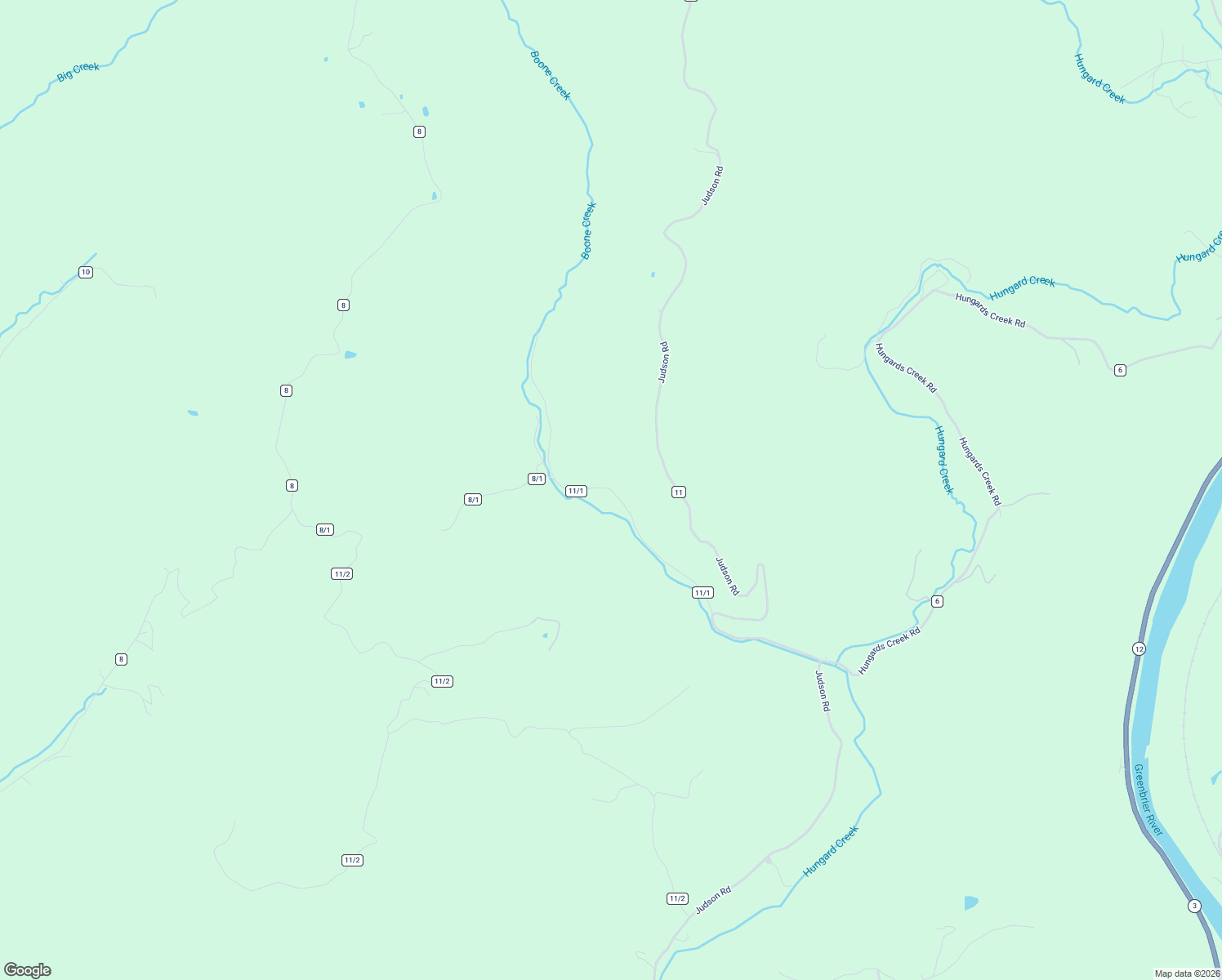 map of restaurants, bars, coffee shops, grocery stores, and more near 1007 Boone Creek in Alderson
