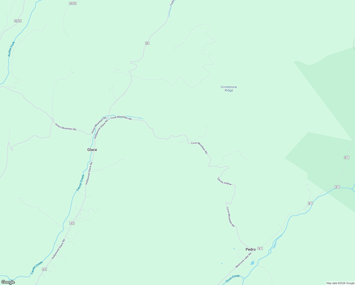 map of restaurants, bars, coffee shops, grocery stores, and more near 1841 Cove Mountain Road in Monroe County