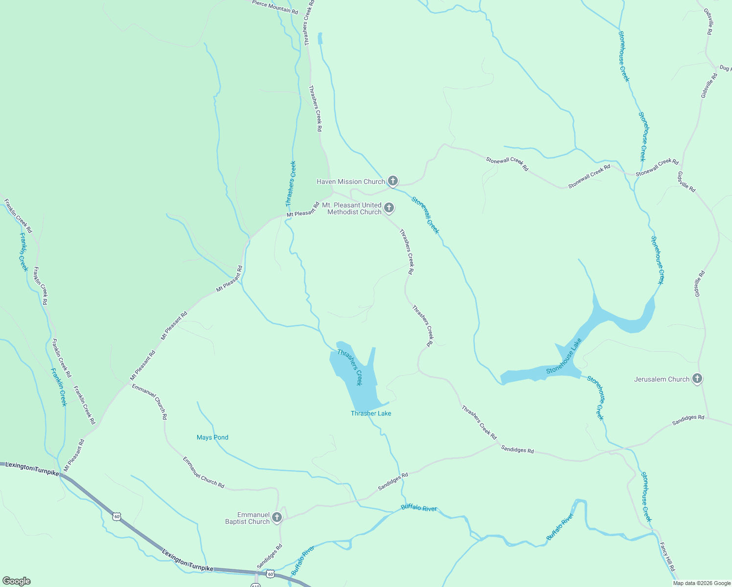 map of restaurants, bars, coffee shops, grocery stores, and more near 642-658 Thrashers Creek Road in Amherst