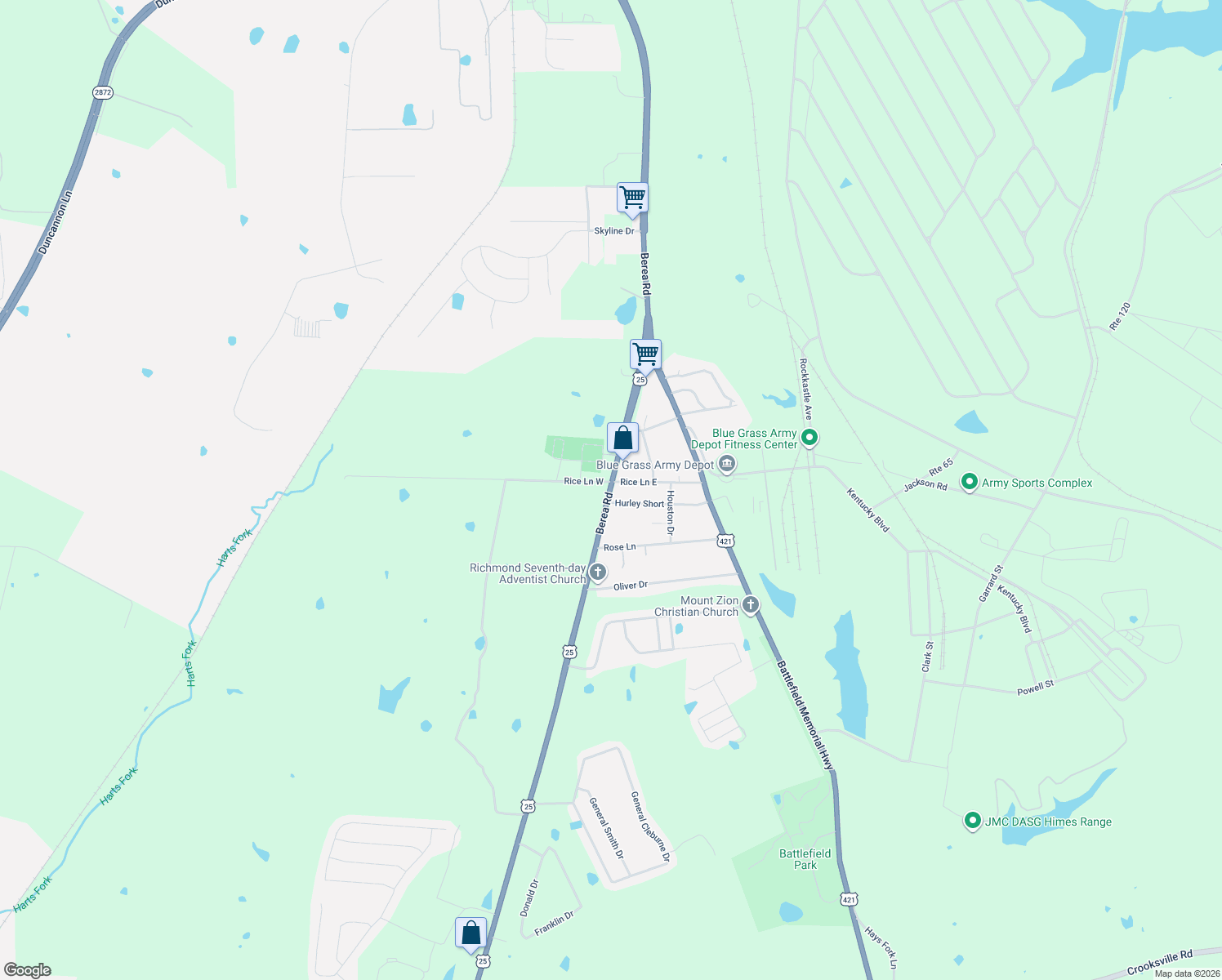 map of restaurants, bars, coffee shops, grocery stores, and more near 3019 Berea Road in Richmond