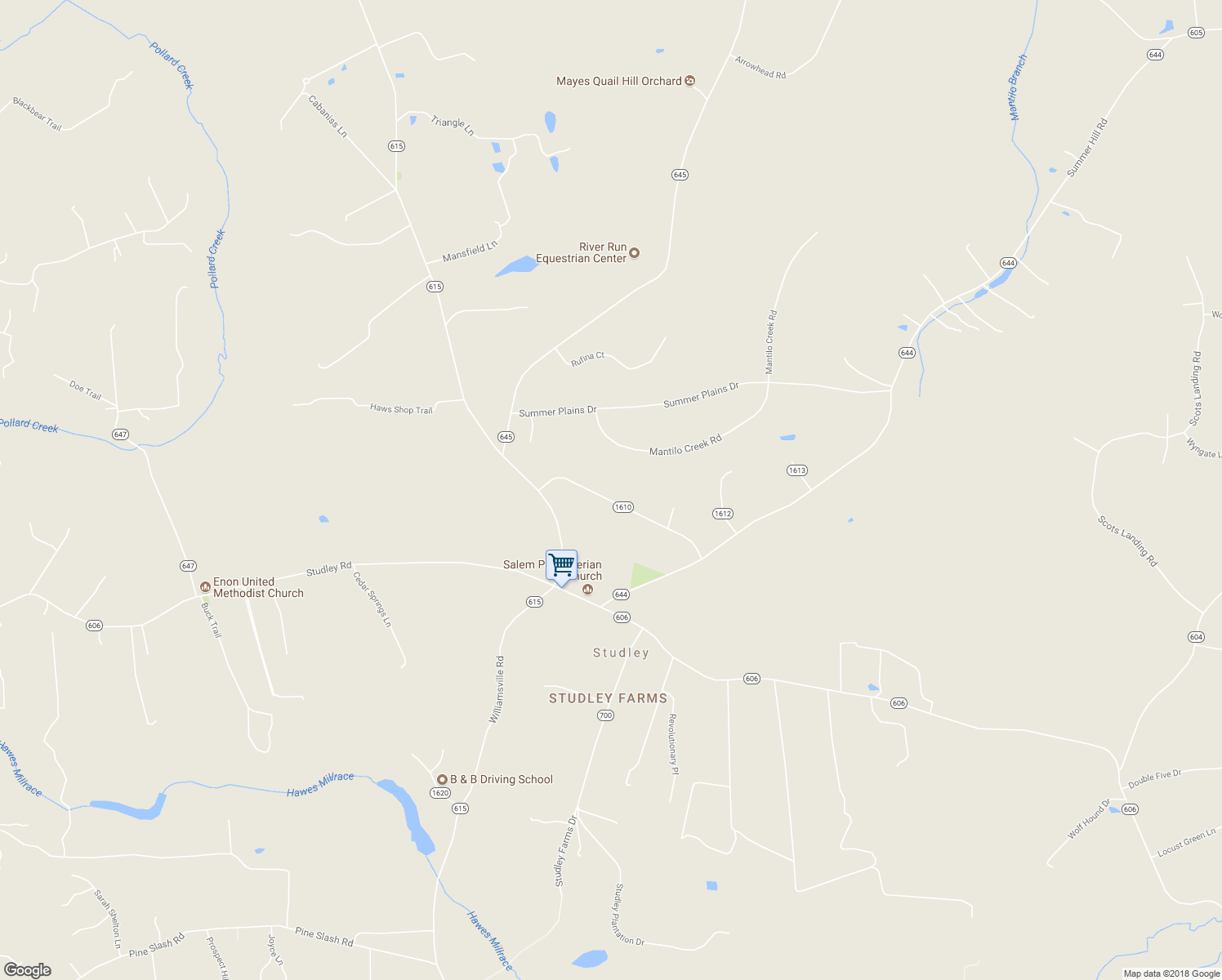 map of restaurants, bars, coffee shops, grocery stores, and more near 5364 Santa Maria Drive in Mechanicsville