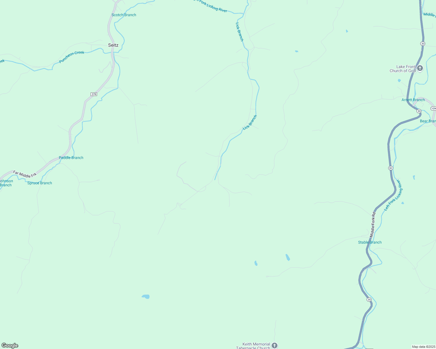 map of restaurants, bars, coffee shops, grocery stores, and more near 31 West Lick Branch in Salyersville
