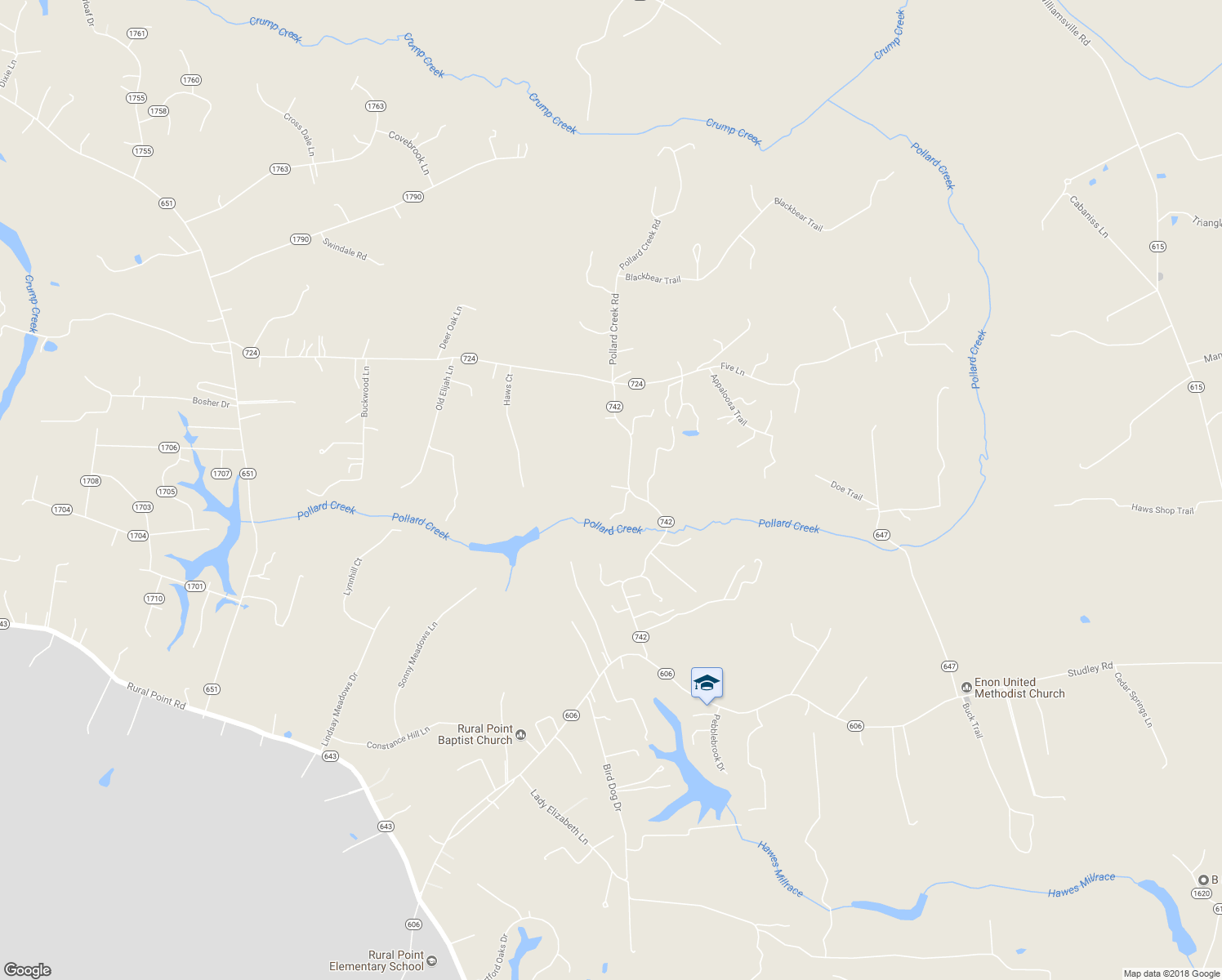map of restaurants, bars, coffee shops, grocery stores, and more near 10283 Pollard Creek Road in Mechanicsville