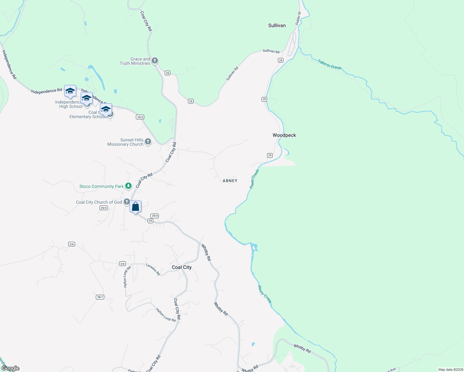 map of restaurants, bars, coffee shops, grocery stores, and more near 483 Abney Road in Coal City