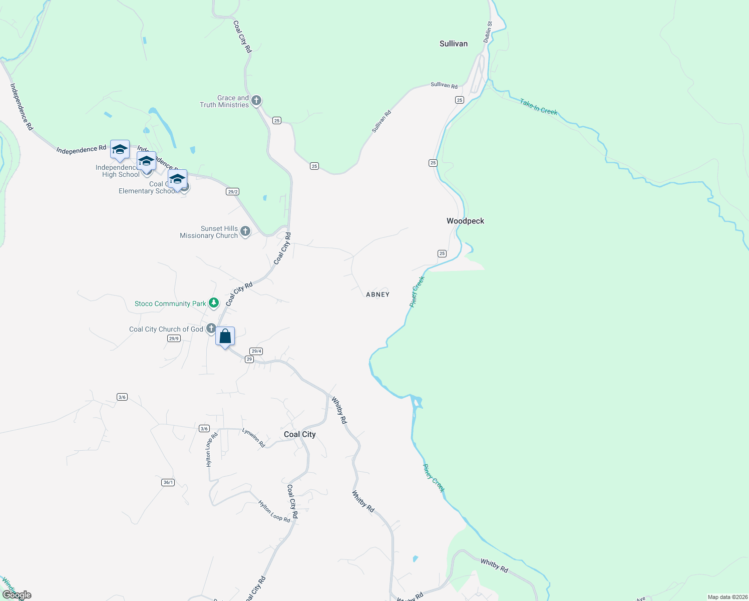 map of restaurants, bars, coffee shops, grocery stores, and more near 483 Abney Road in Beaver