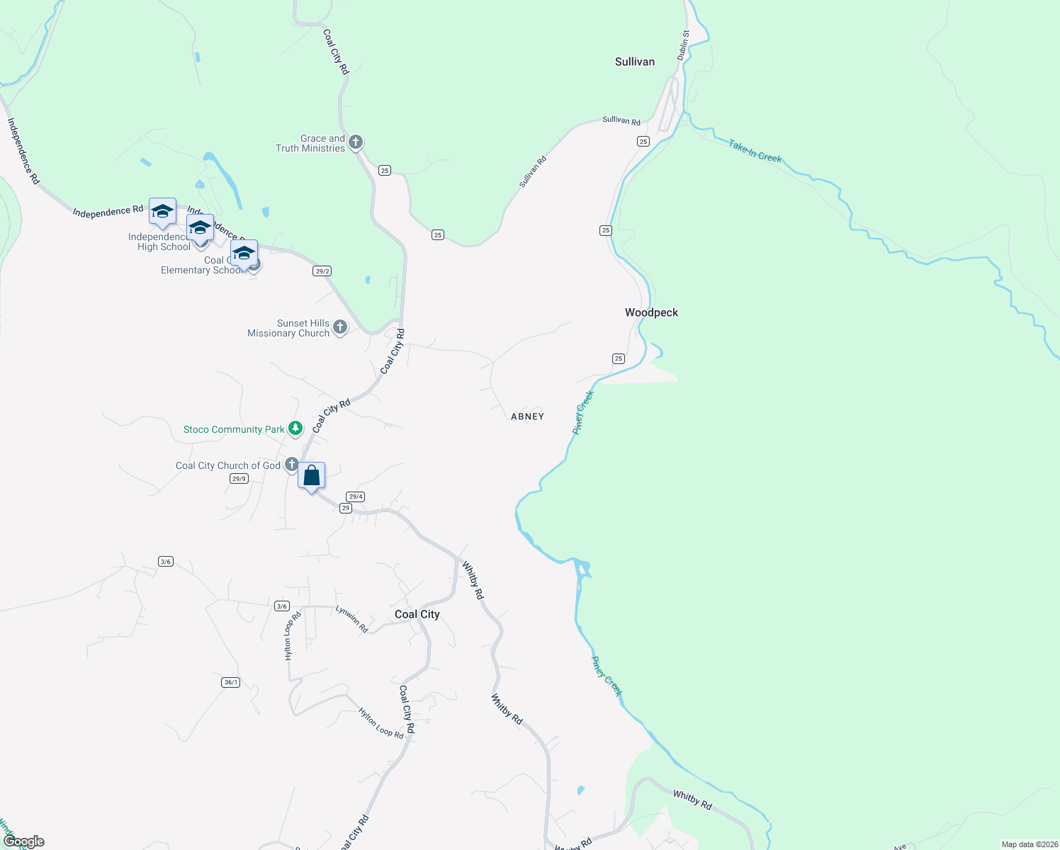 map of restaurants, bars, coffee shops, grocery stores, and more near 483 Abney Road in Coal City