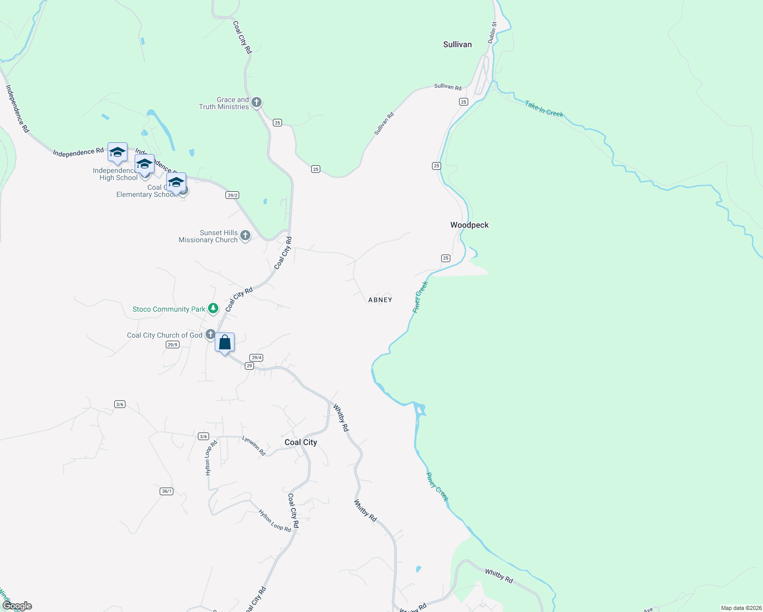 map of restaurants, bars, coffee shops, grocery stores, and more near 483 Abney Road in Coal City