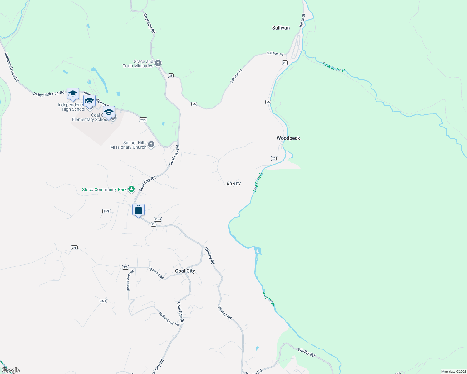 map of restaurants, bars, coffee shops, grocery stores, and more near 483 Abney Road in Coal City