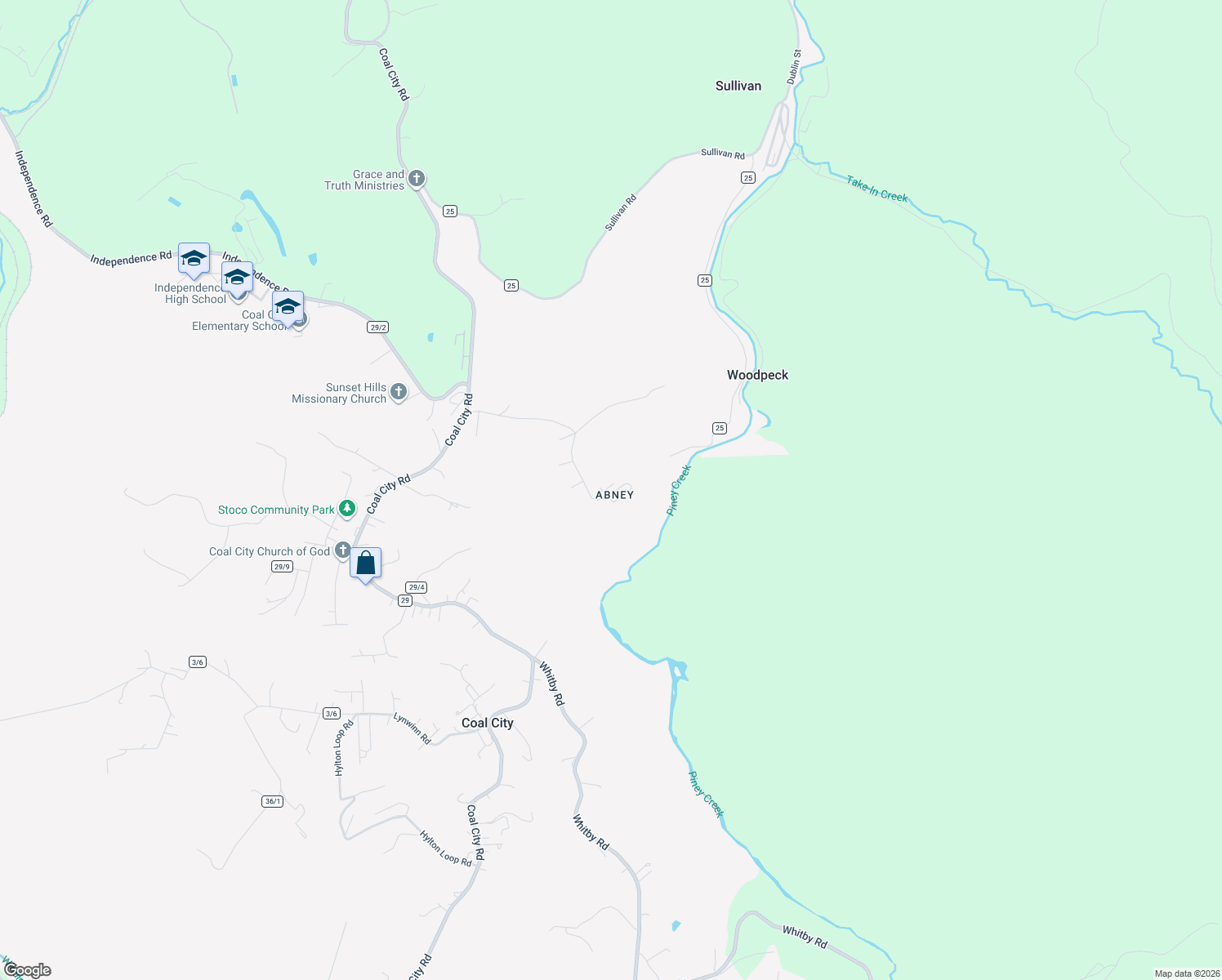 map of restaurants, bars, coffee shops, grocery stores, and more near 121 Daisy Ln in Beaver