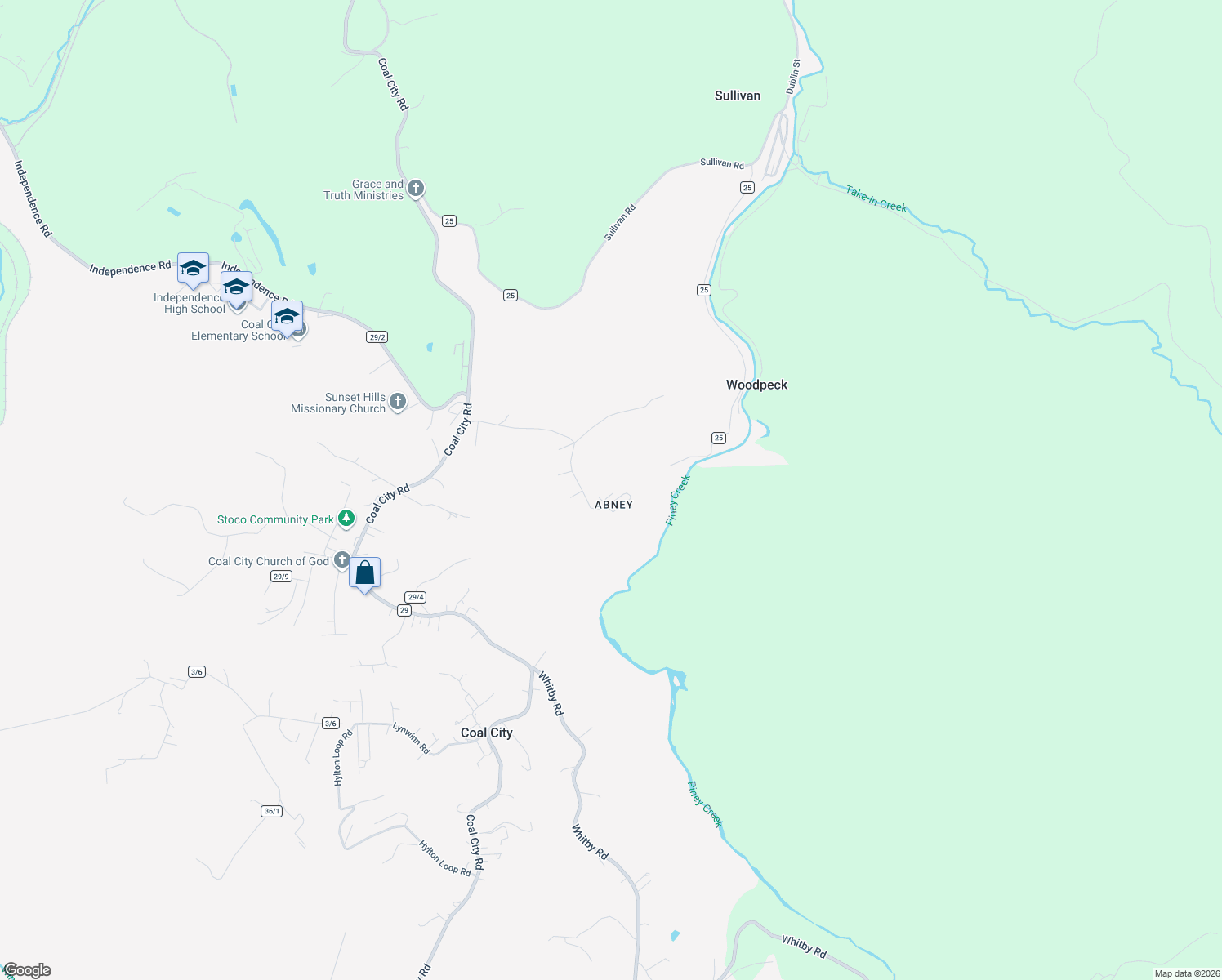 map of restaurants, bars, coffee shops, grocery stores, and more near 121 Daisy Ln in Beaver