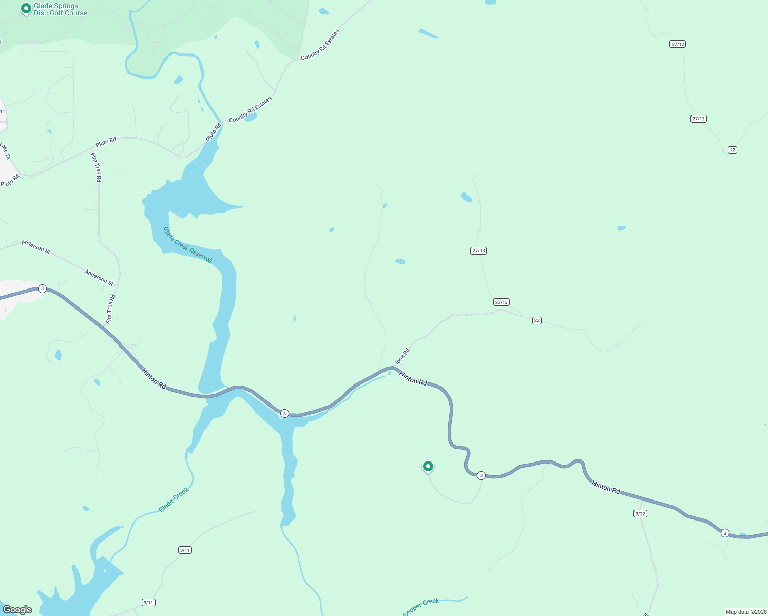 map of restaurants, bars, coffee shops, grocery stores, and more near 260 Hoye Road in Shady Spring