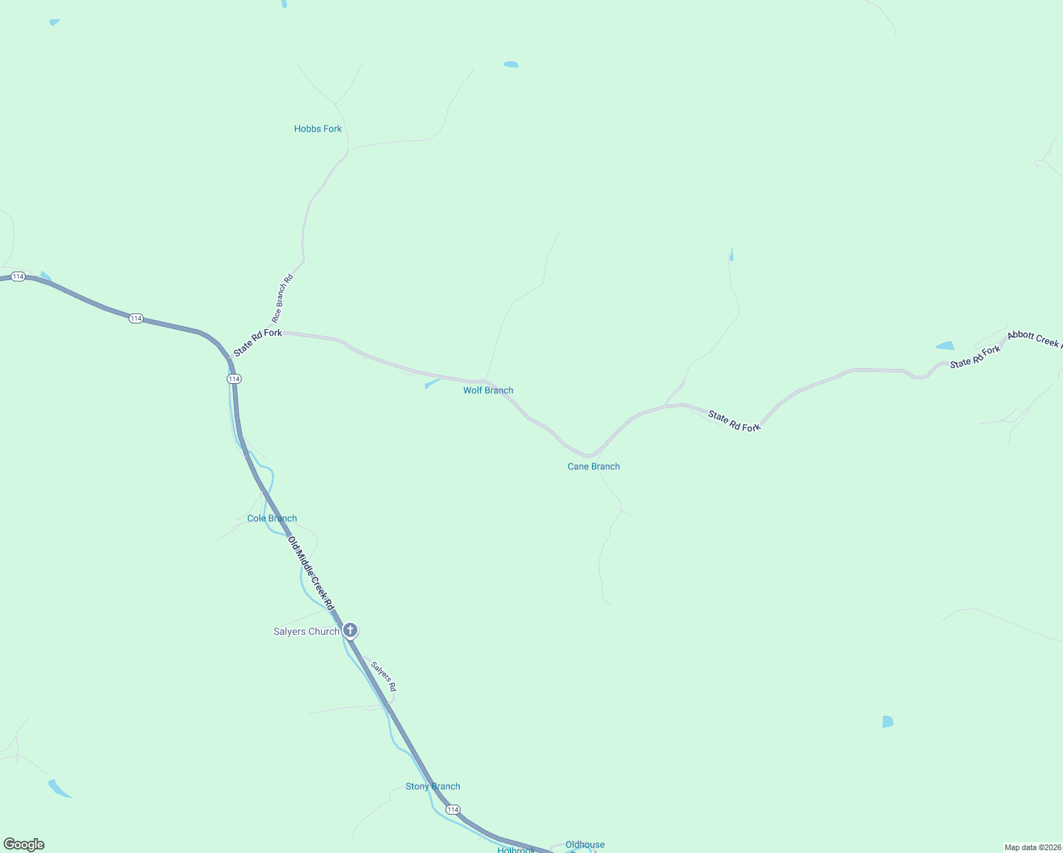 map of restaurants, bars, coffee shops, grocery stores, and more near Abbott Creek Road in Prestonsburg