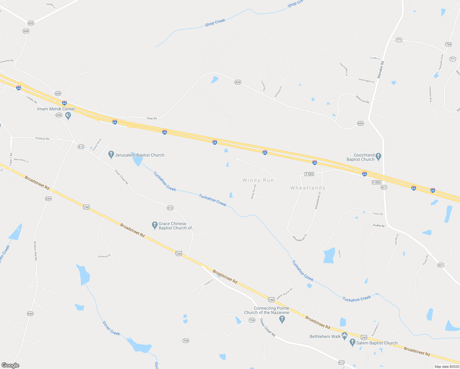 map of restaurants, bars, coffee shops, grocery stores, and more near 805 Rockford Road in Manakin-Sabot