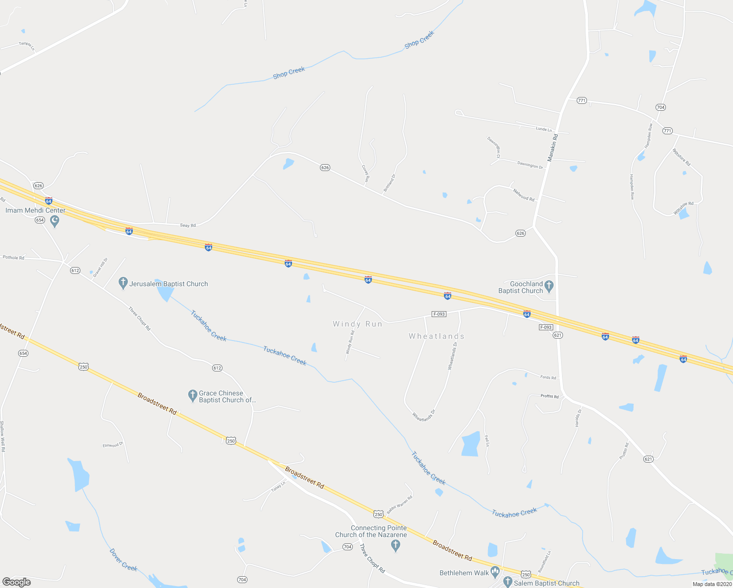 map of restaurants, bars, coffee shops, grocery stores, and more near 776 Rockford Road in Manakin-Sabot