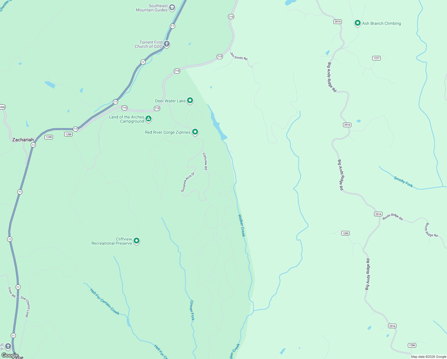 map of restaurants, bars, coffee shops, grocery stores, and more near 901 Cliffview Road in Campton