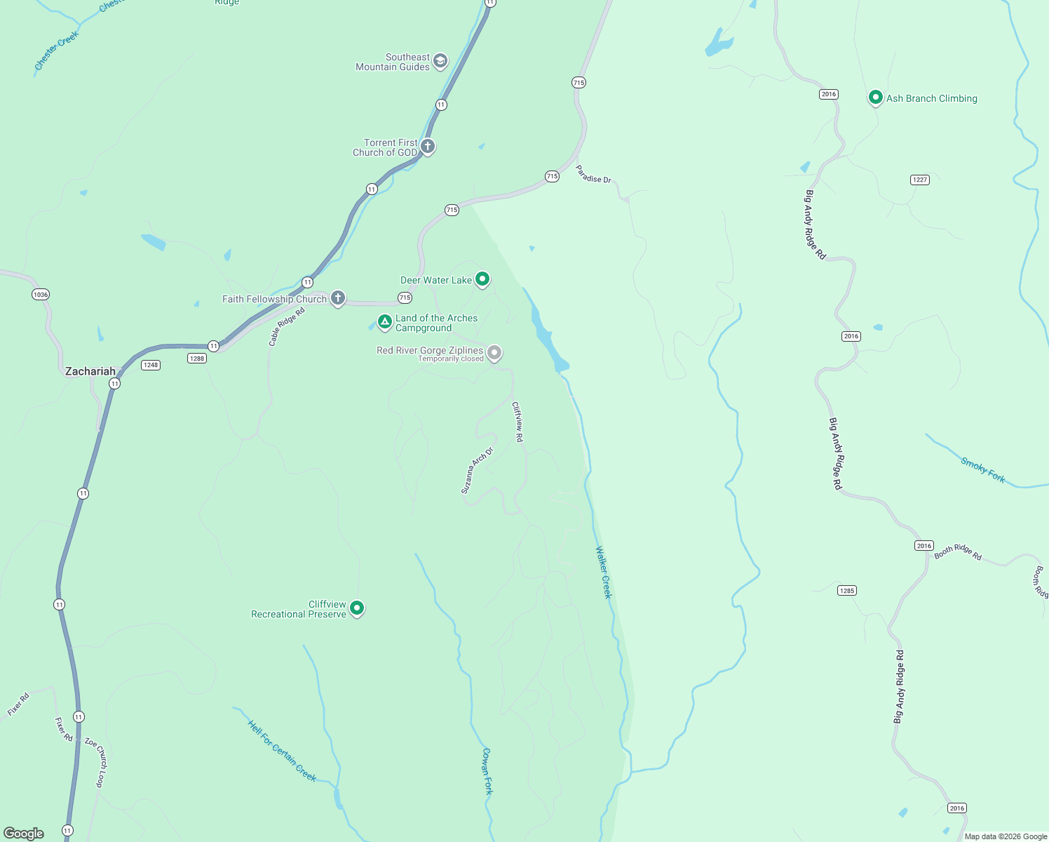 map of restaurants, bars, coffee shops, grocery stores, and more near Cliffview Road in Campton