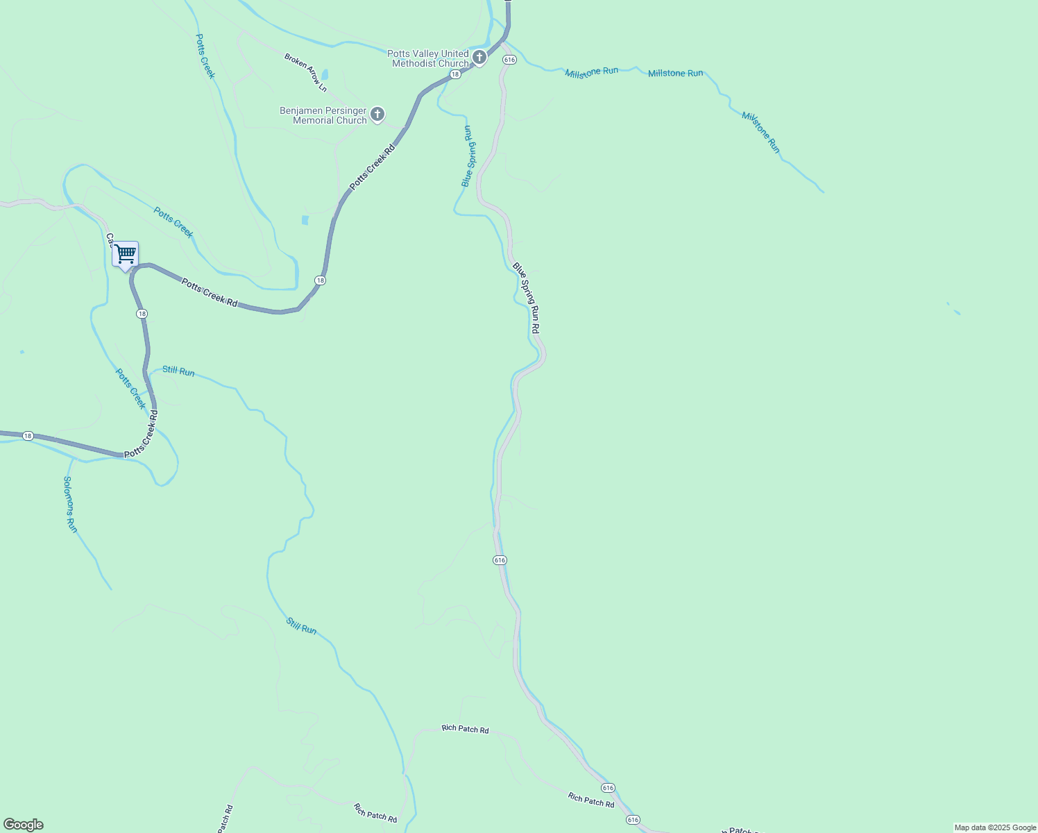 map of restaurants, bars, coffee shops, grocery stores, and more near Blue Spring Run Road in Covington