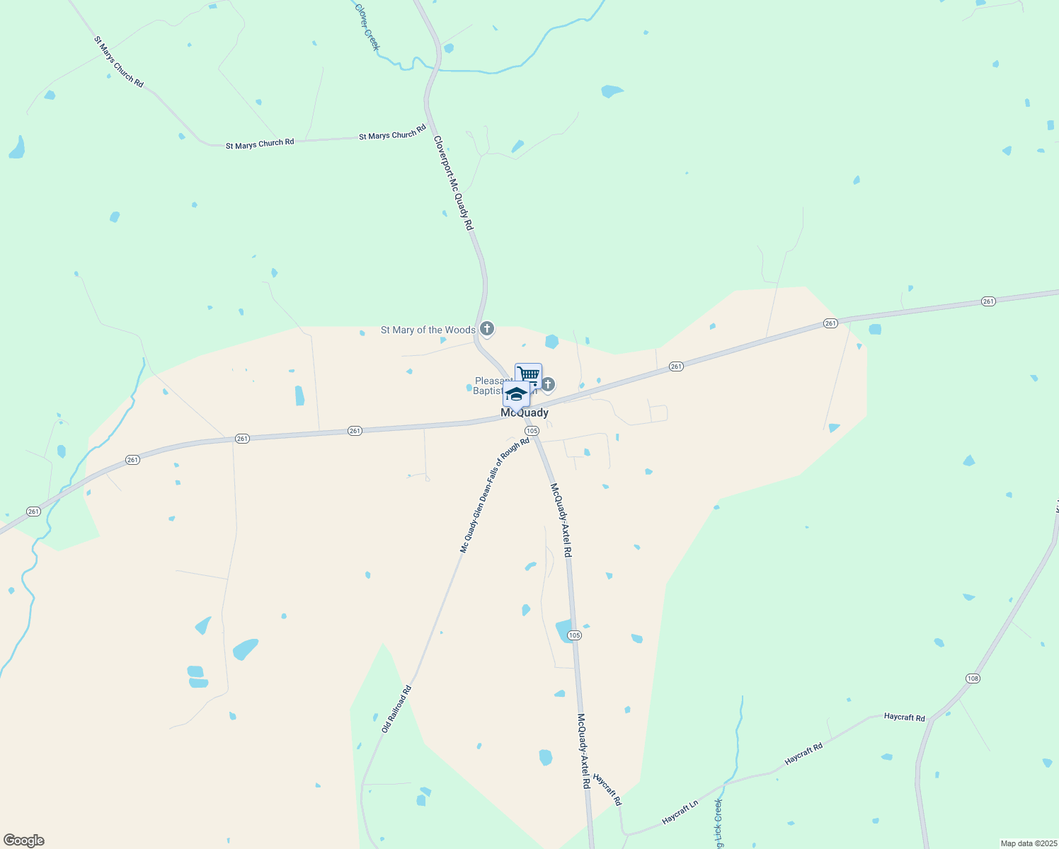 map of restaurants, bars, coffee shops, grocery stores, and more near McQuady-Axtel Road in Falls of Rough