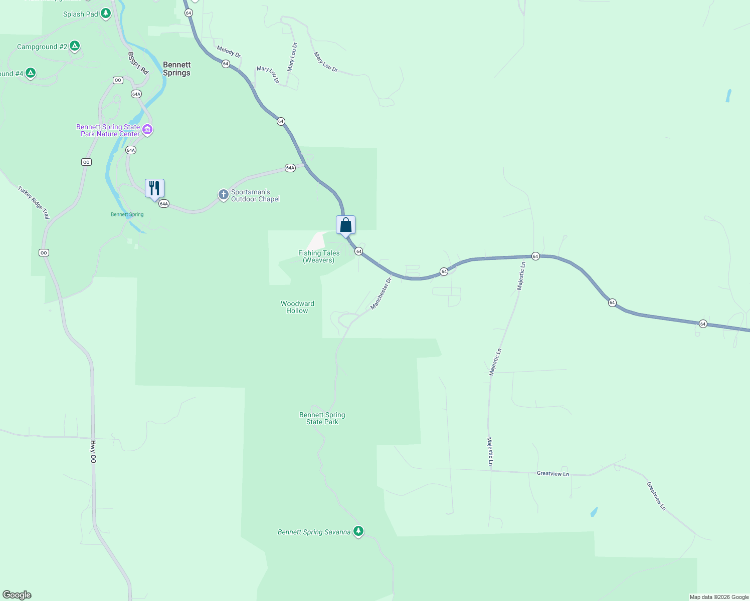 map of restaurants, bars, coffee shops, grocery stores, and more near 25450-25498 Manchester Drive in Lebanon
