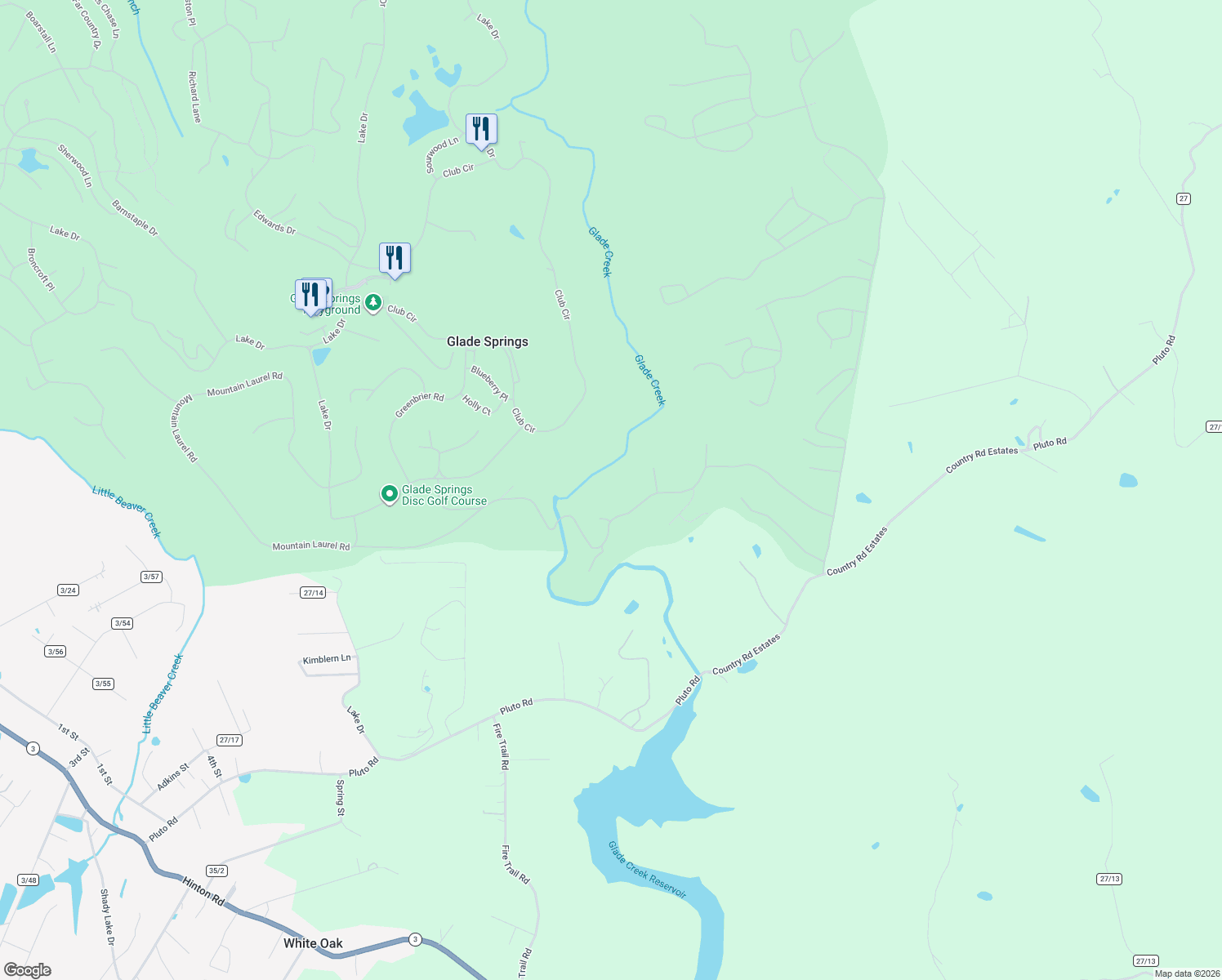 map of restaurants, bars, coffee shops, grocery stores, and more near 562 Club Circle in Daniels