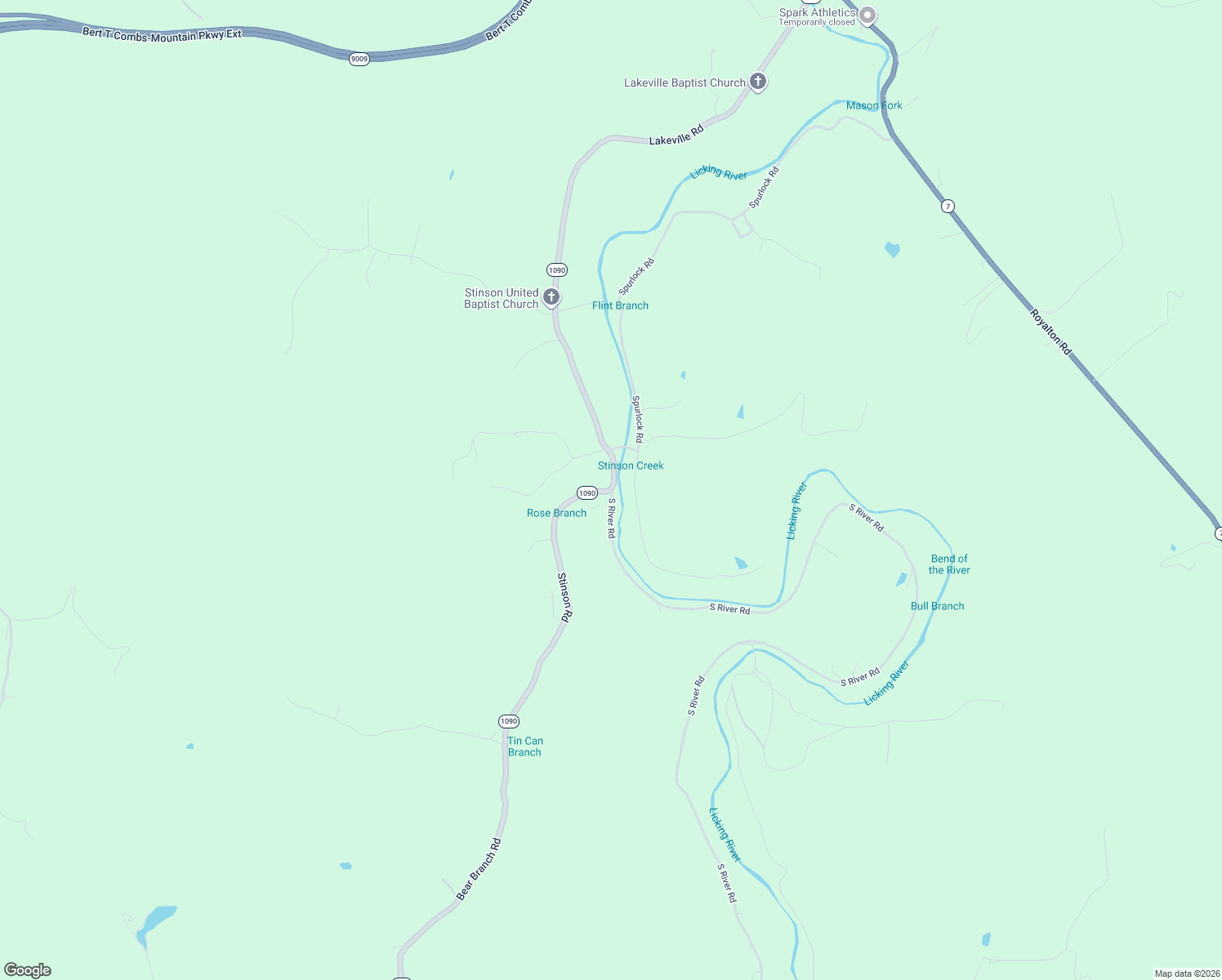 map of restaurants, bars, coffee shops, grocery stores, and more near Asher Hopkins Cemetery Road in Salyersville