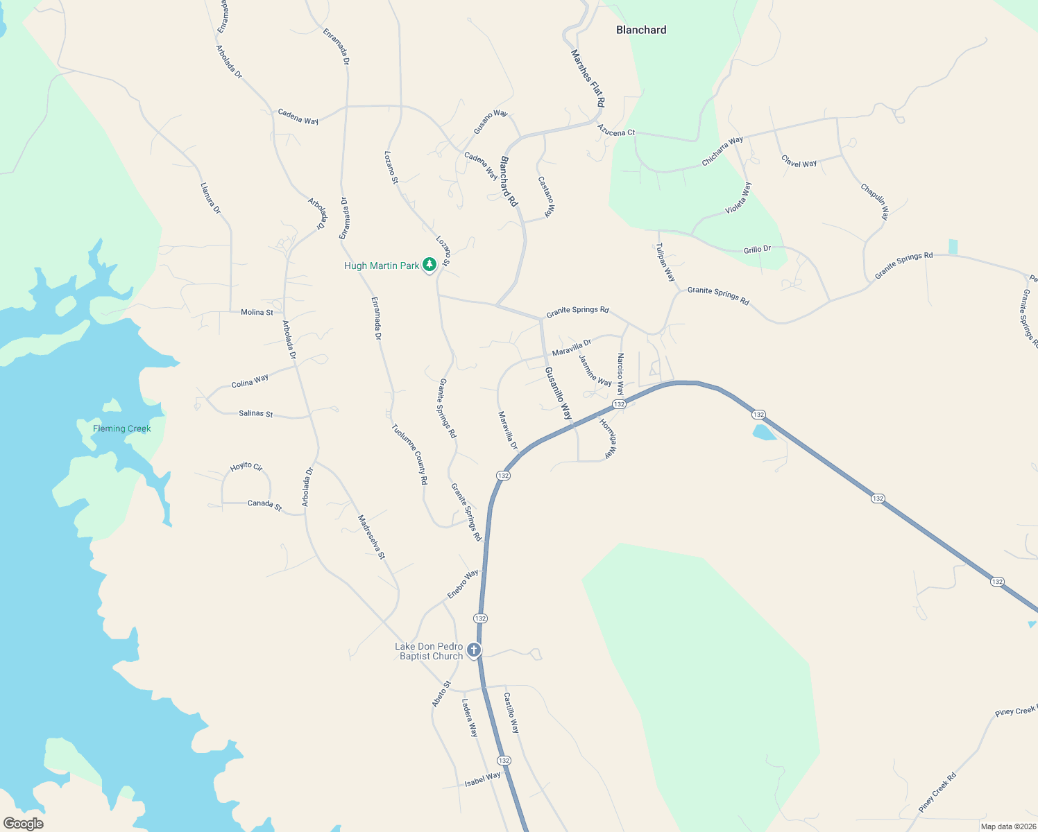 map of restaurants, bars, coffee shops, grocery stores, and more near 3260 Paloma Court in Coulterville