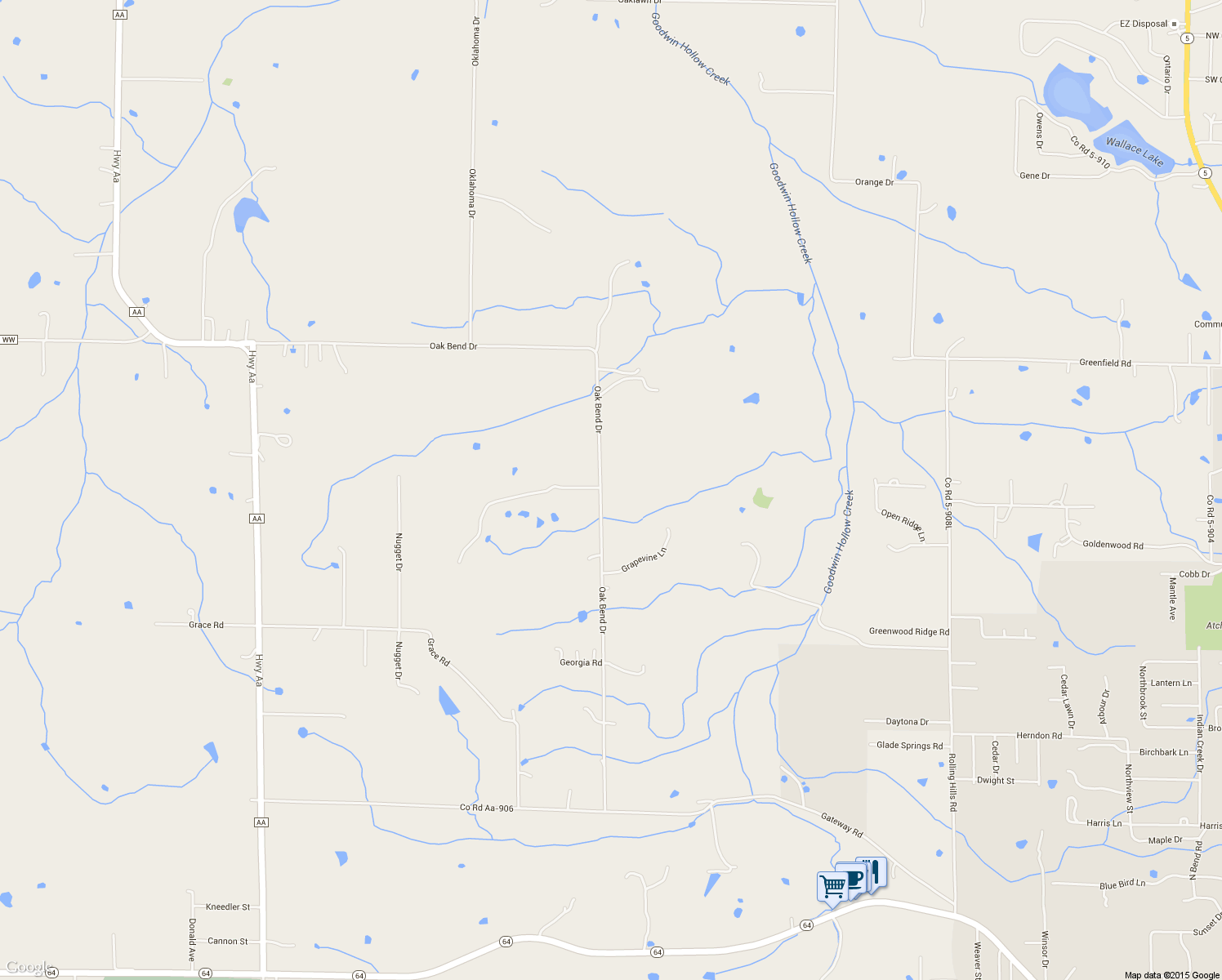 map of restaurants, bars, coffee shops, grocery stores, and more near 25466 Oak Bend Drive in Lebanon