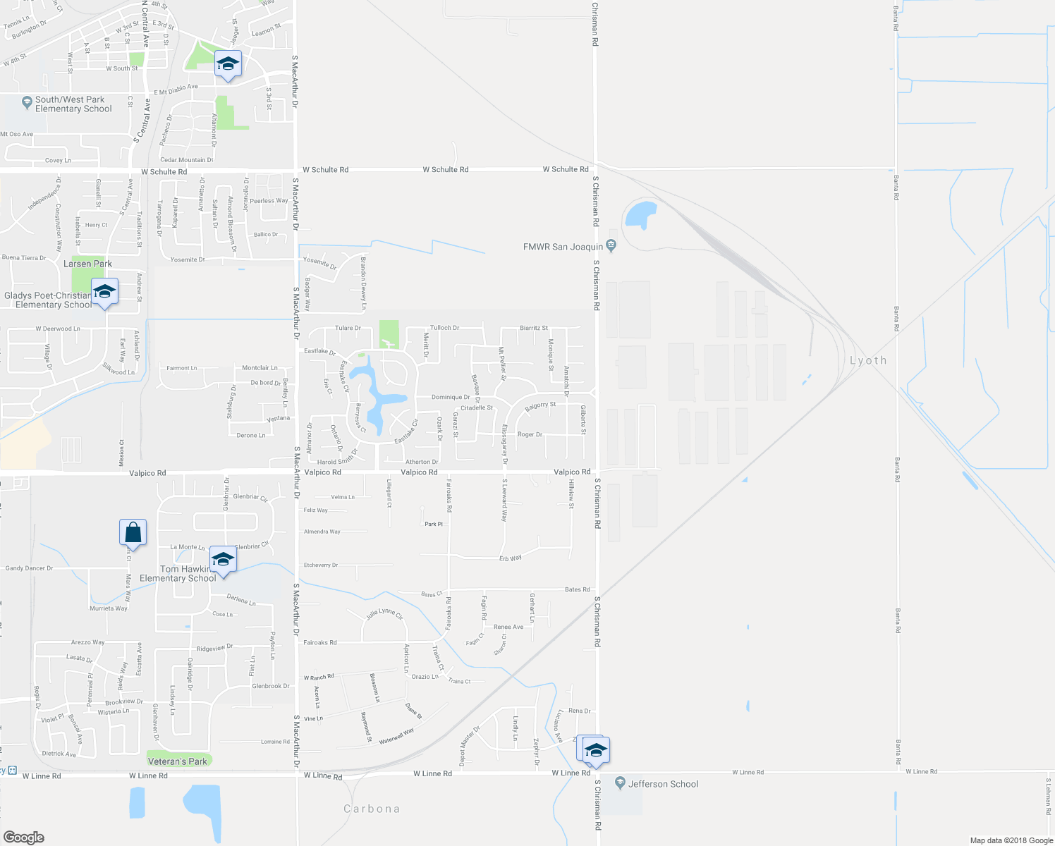 map of restaurants, bars, coffee shops, grocery stores, and more near 2437 Victor Court in Banta