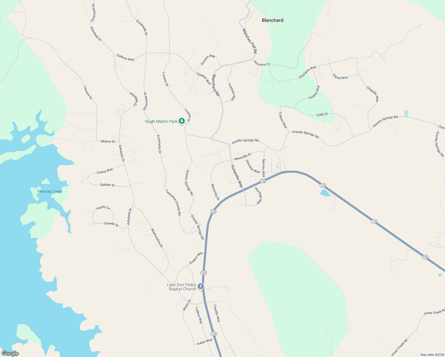 map of restaurants, bars, coffee shops, grocery stores, and more near 3260 Paloma Court in Coulterville