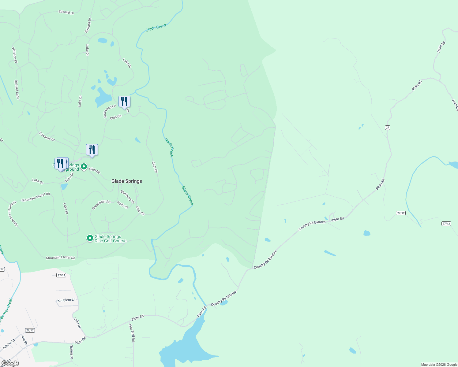 map of restaurants, bars, coffee shops, grocery stores, and more near Rothfield Circle in Raleigh County