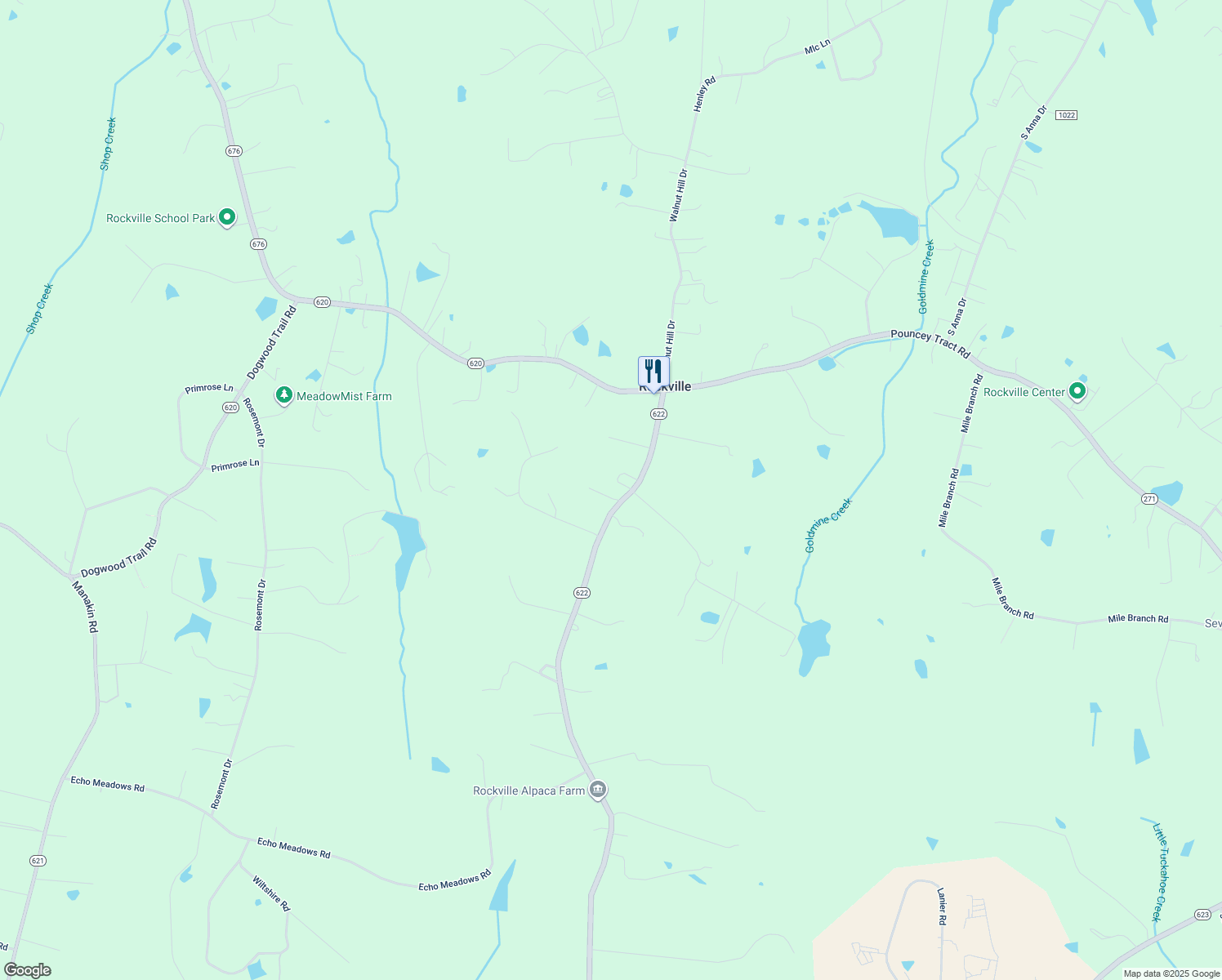 map of restaurants, bars, coffee shops, grocery stores, and more near 11385 Rockville Road in Rockville