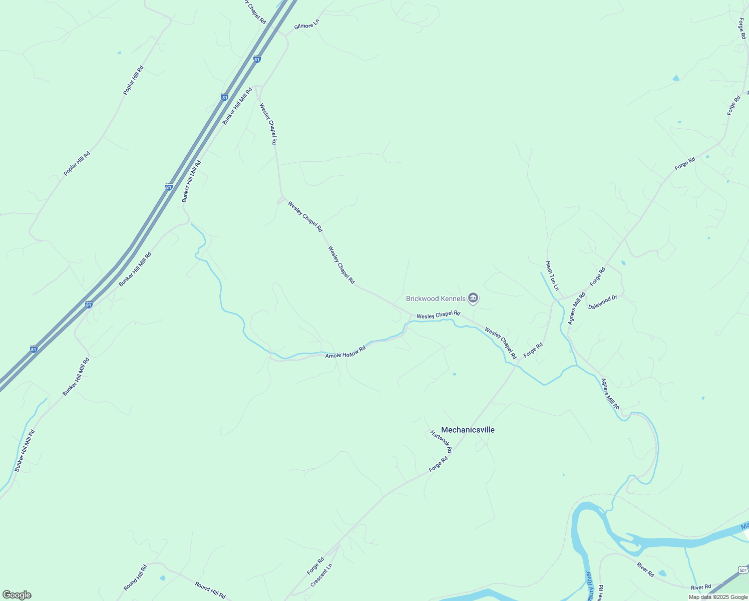map of restaurants, bars, coffee shops, grocery stores, and more near Wesley Chapel Road in Lexington