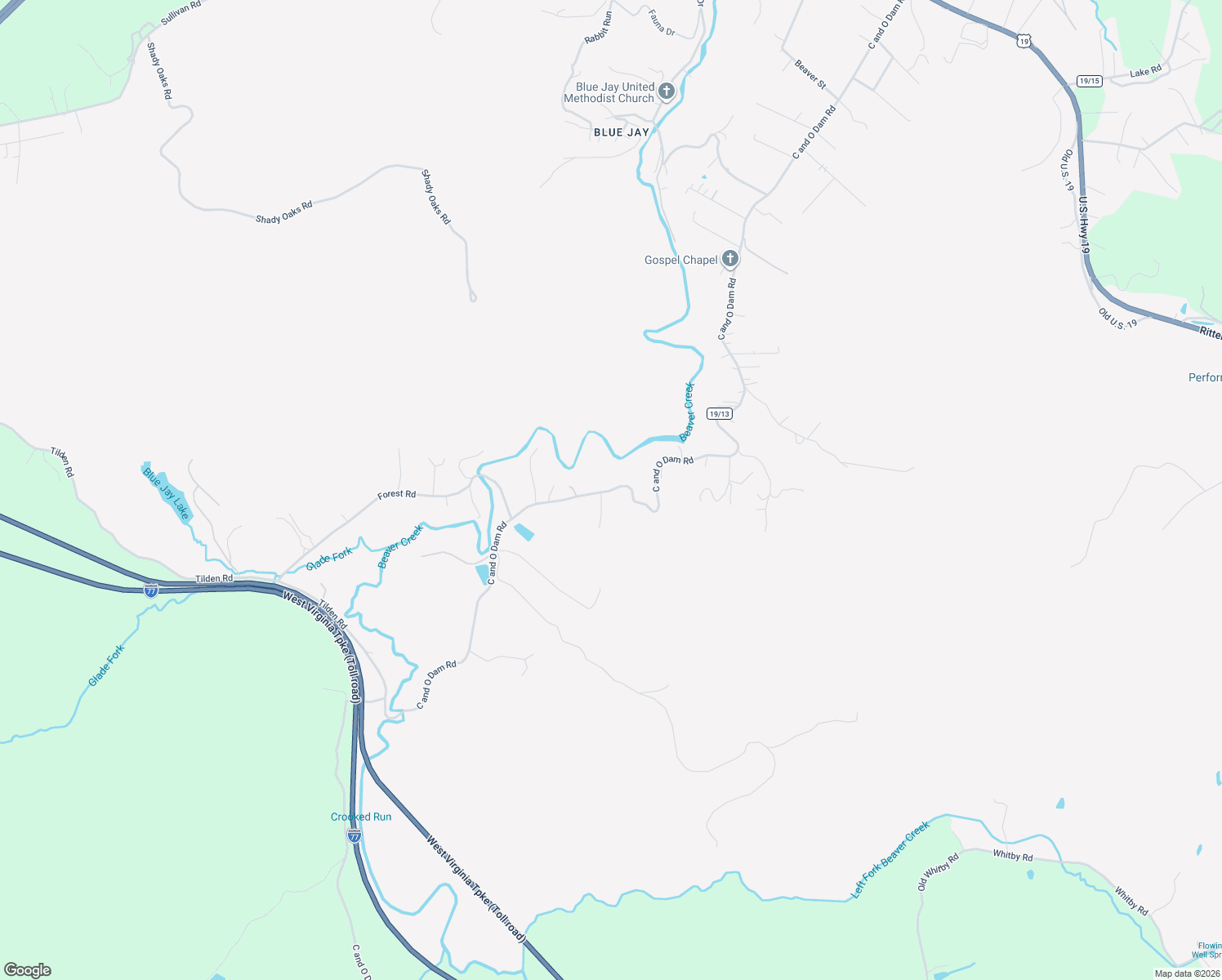 map of restaurants, bars, coffee shops, grocery stores, and more near 1836 County Route 19-13 in Daniels