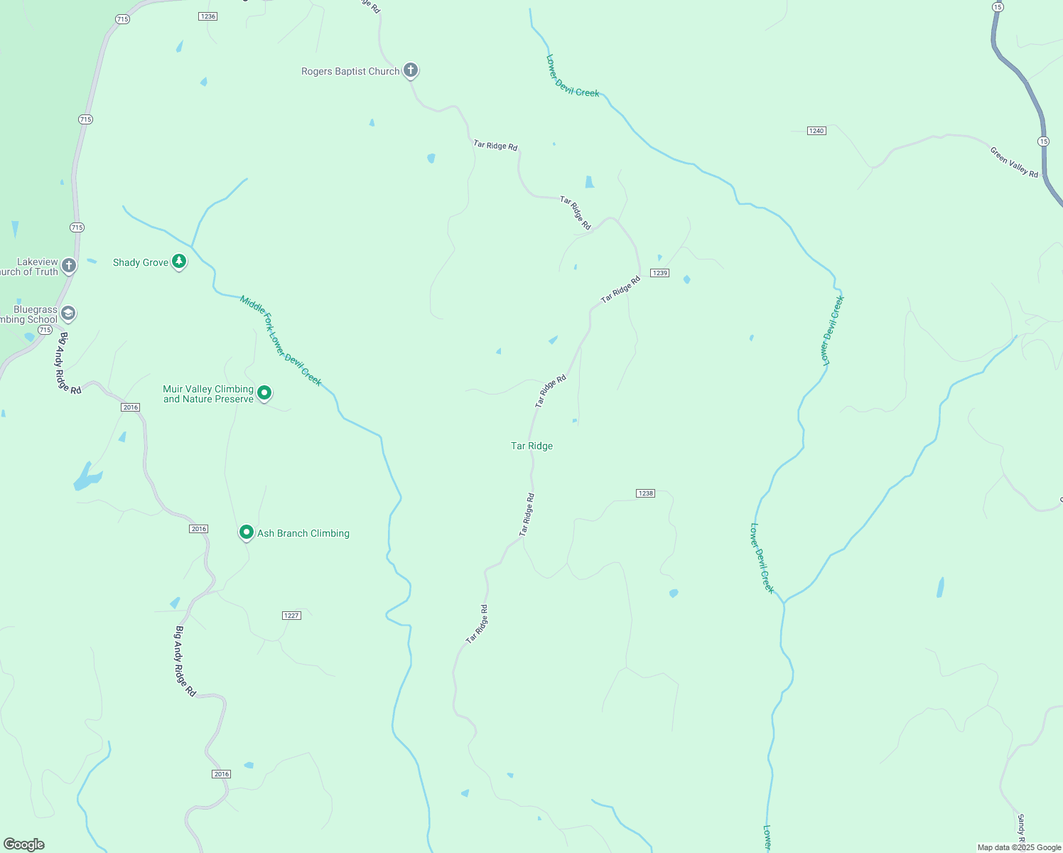 map of restaurants, bars, coffee shops, grocery stores, and more near Tar Ridge Road in Rogers
